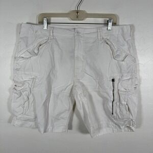 Polo Ralph Lauren Cargo Shorts Mens 38 White Utility Heavy Cotton‎ Pockets